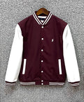 Classic Varsity Jacket with Luxury Finish Maroon