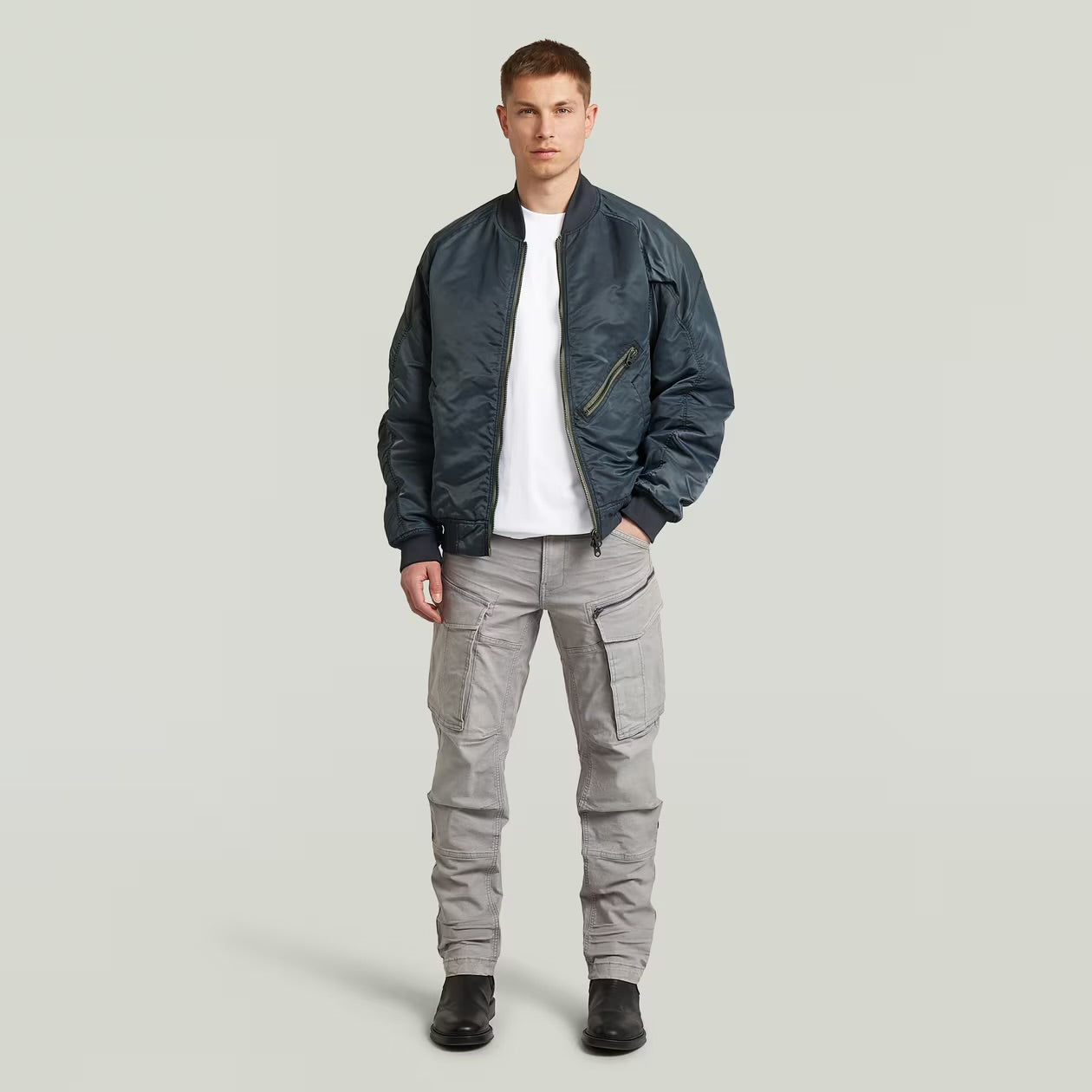 Rovic Zip 3D Tapered Pants off white
