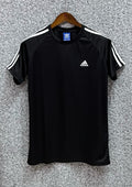 premium shoulder three stripe performance jersey tshirt ADSJ Black | Shirtology Bangladesh