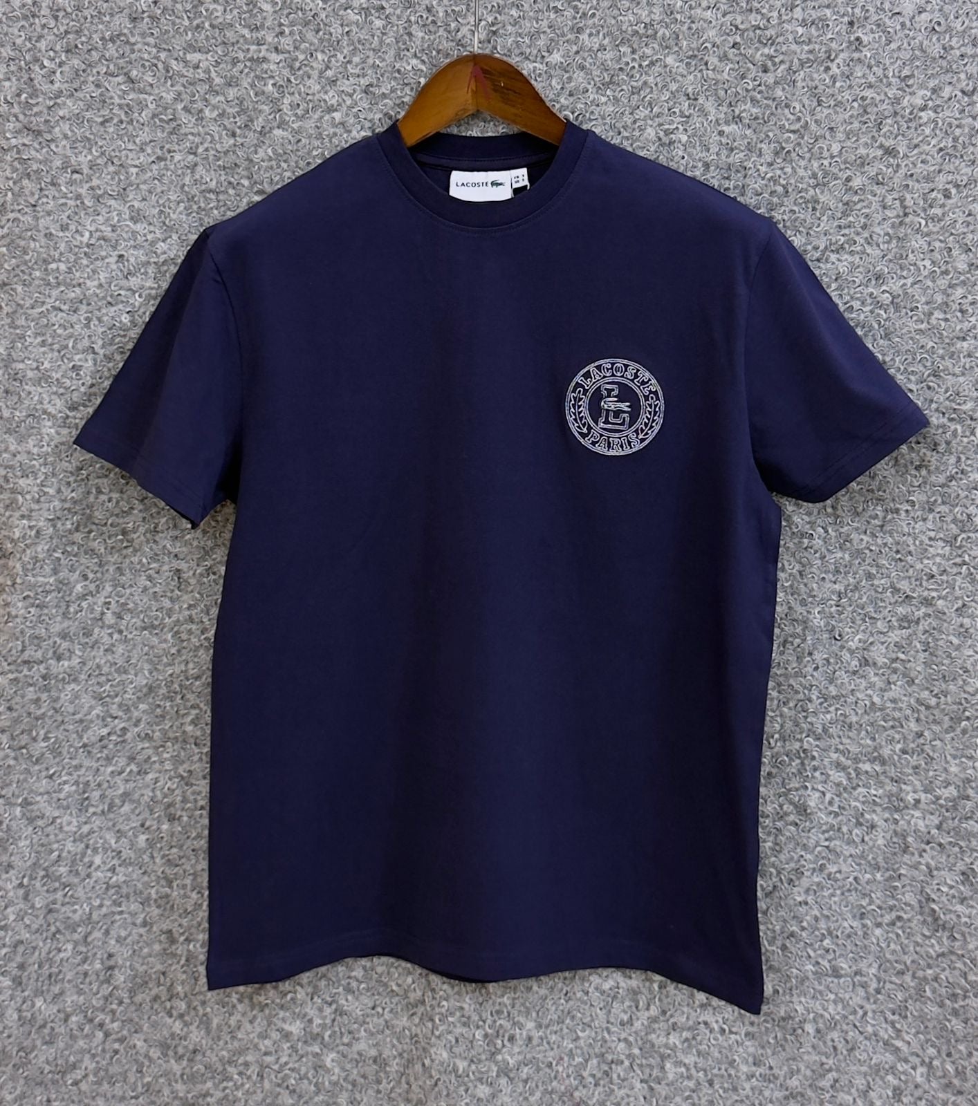 Premium RoundEmbroidery Lacoste Tshirt LKSRET Nevy