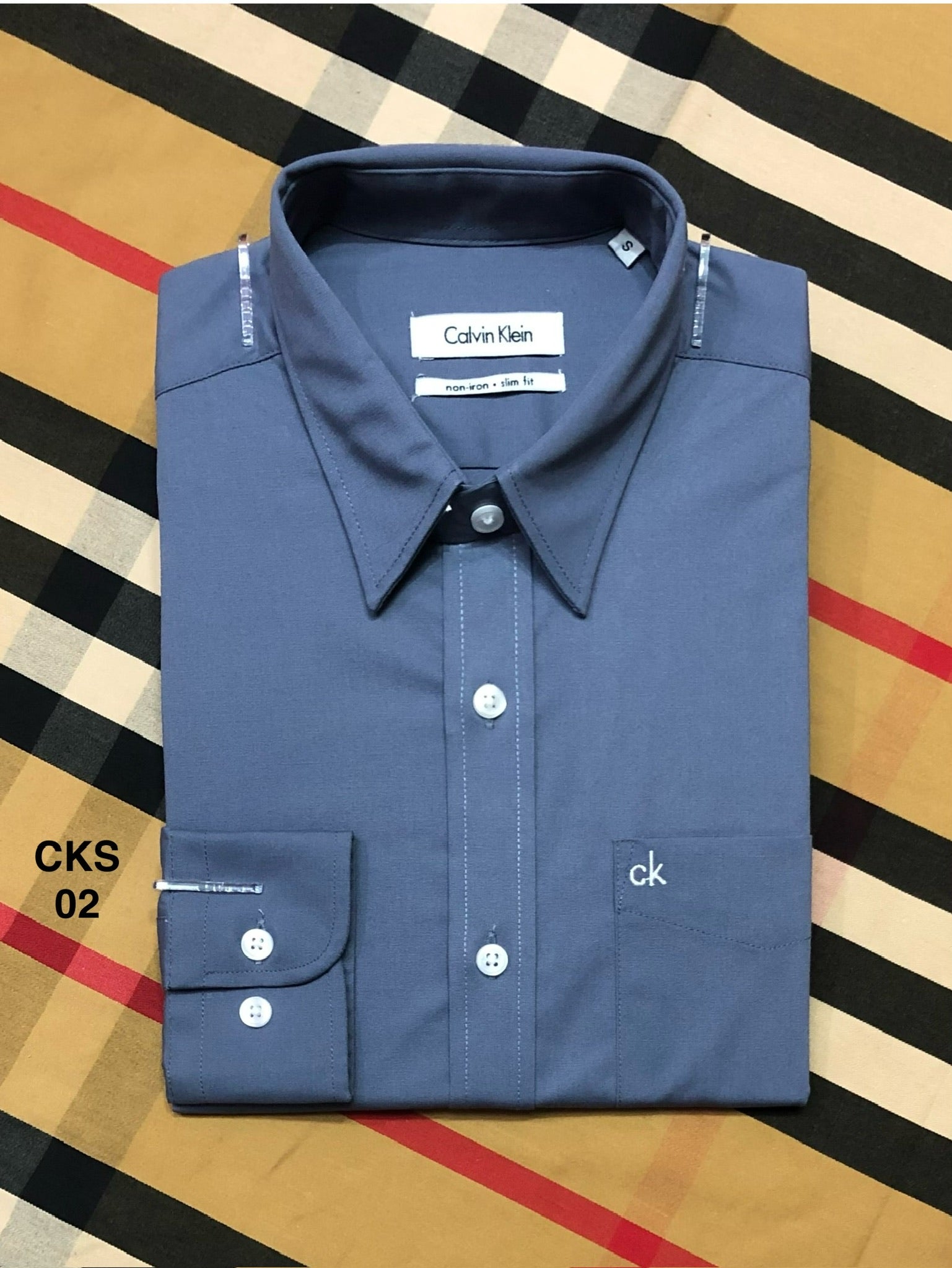 Premium Solid Stretch Cotton Shirt CKS Ash