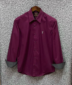 Luxury Solid Shirt LVS maroon | Shirtology Bangladesh