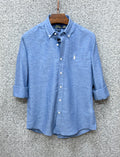 Luxury Linen Blend Solid Shirt with Cane Collar RLS 306