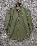 Premium Solid Oxford Cotton Shirt Olive | Solid Shirt | Shirtology Bangladesh