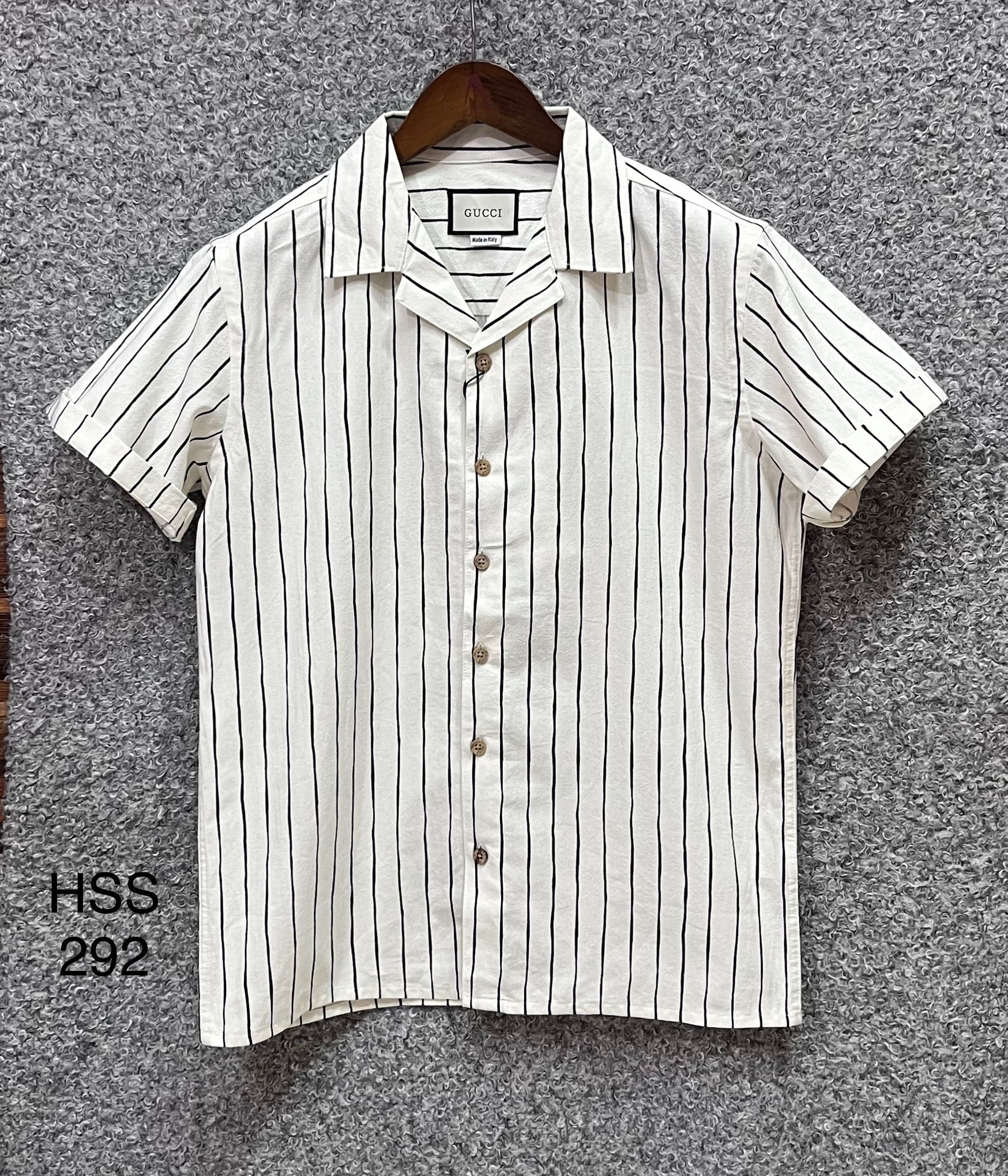Premium Classic Cuban Collar Stripe Shirt GCST 292