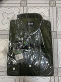 Premium Solid Oxford Cotton Shirt HBS Olive 154