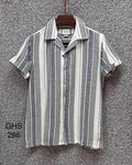Premium Classic Cuban Collar Stripe Shirt GCST 286