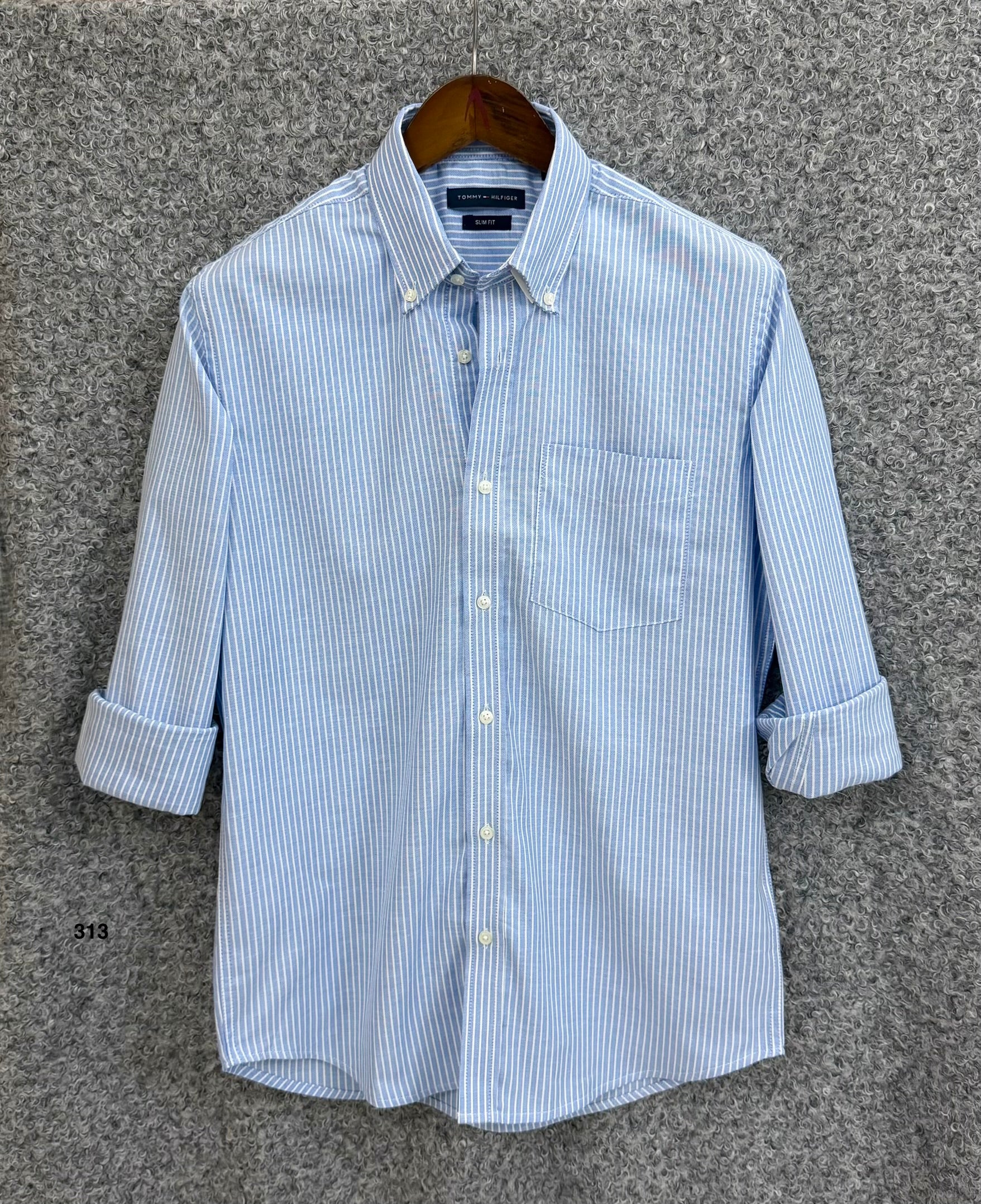 Premium Stripe Full Sleeve Shirt With Pocket | Stripe Shirt | Shirtology Bangladesh