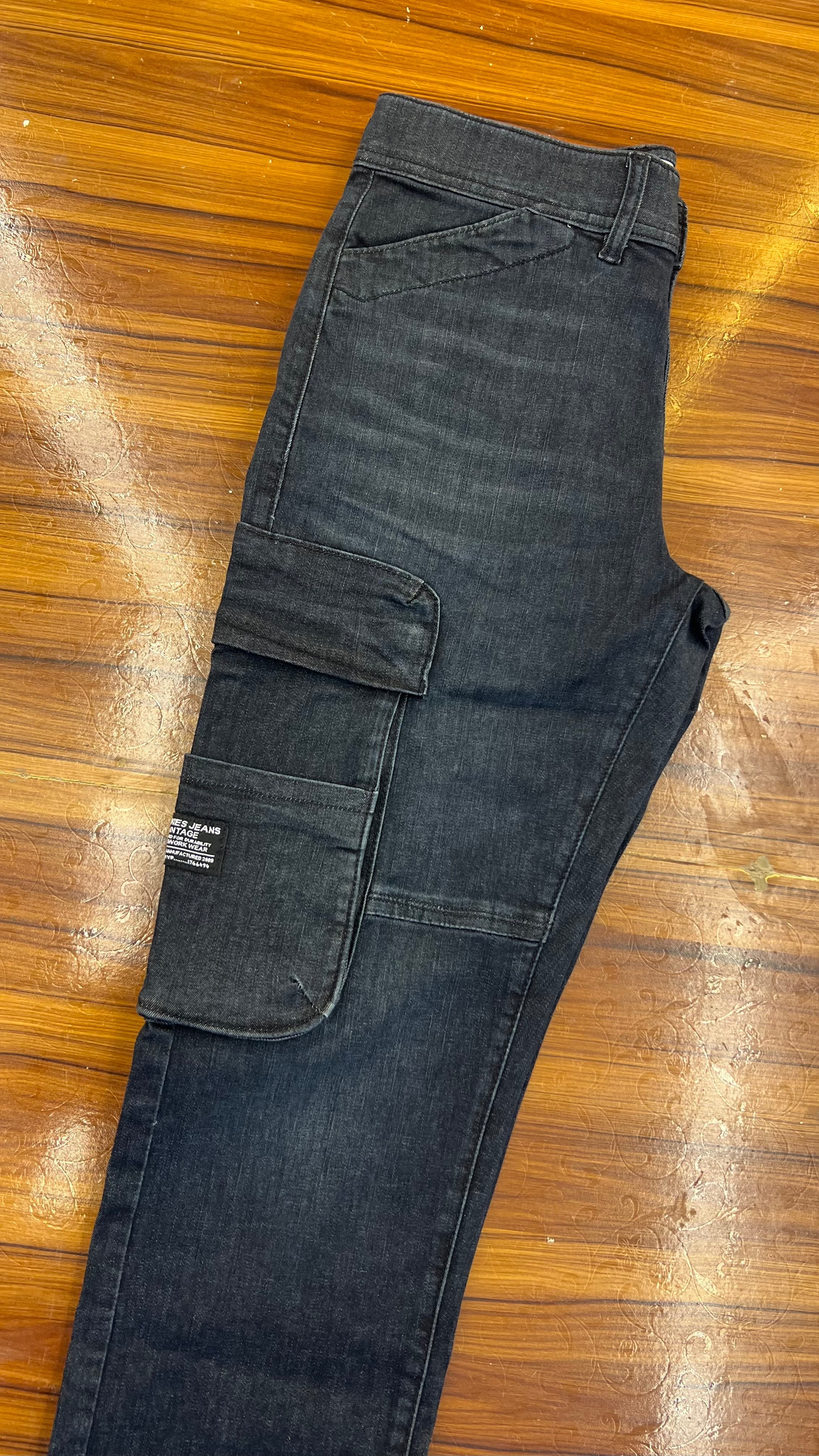 Dark Indigo Loose Fit Denim Cargo Pant RJ6221 | Shirtology Bangladesh