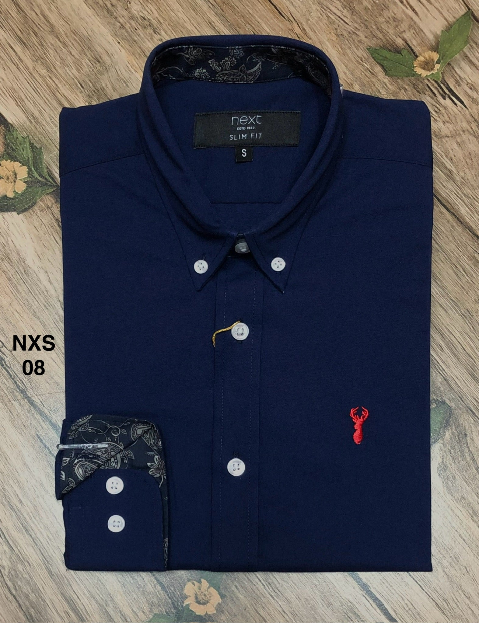 Premium Solid Stretch Cotton Shirt NXT Contrast Navy 08 | Solid Shirt | Shirtology Bangladesh