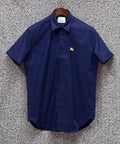 Premium Half Sleeve Solid Shirt BRSS Golden logo Navy | Short Sleeve Solid Shirt | Shirtology Bangladesh