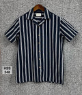 Premium Cuban Collar Bamboo Stripe Shirt GCST 348