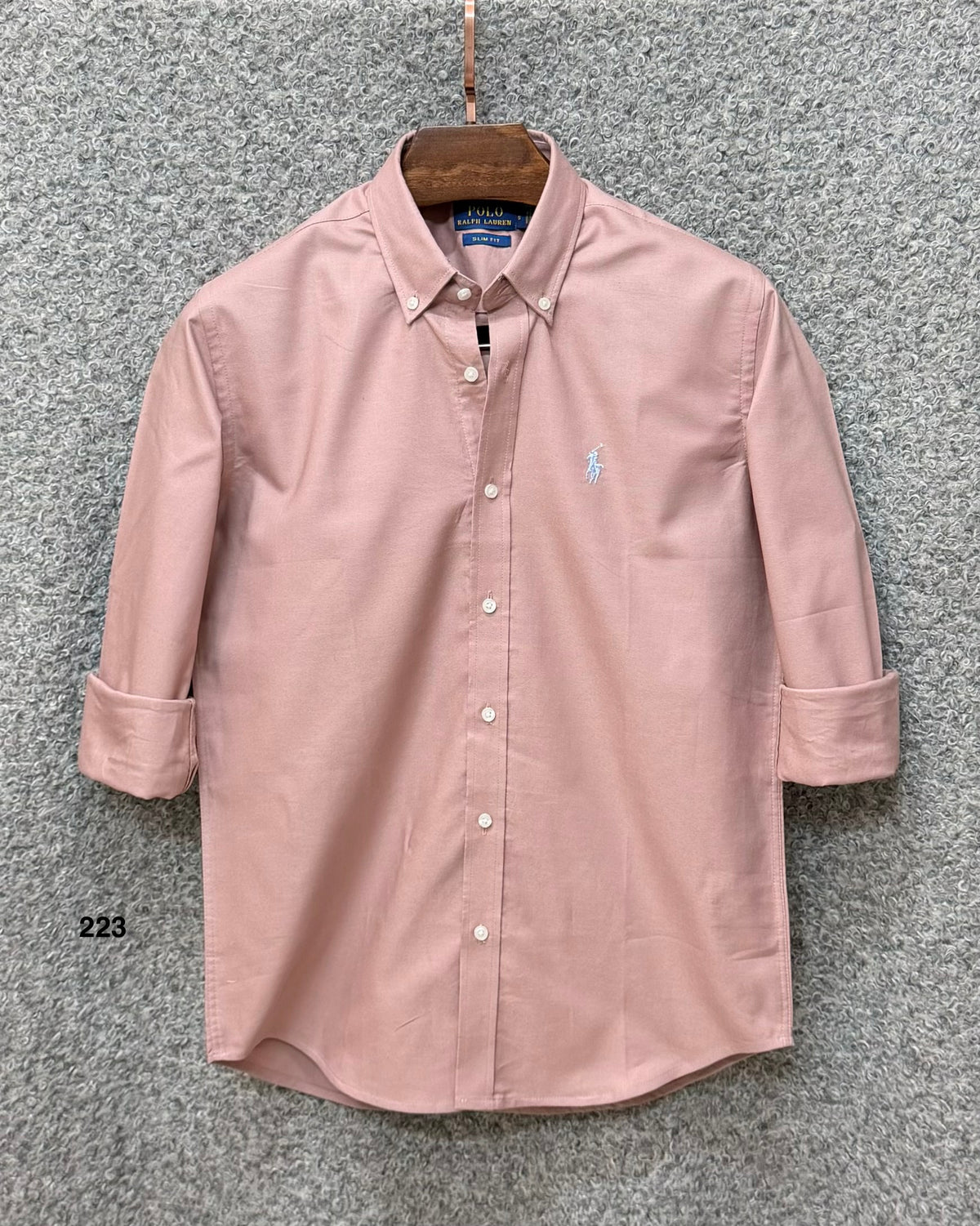 Premium Solid Logo Oxford Cotton Shirt RLS 223