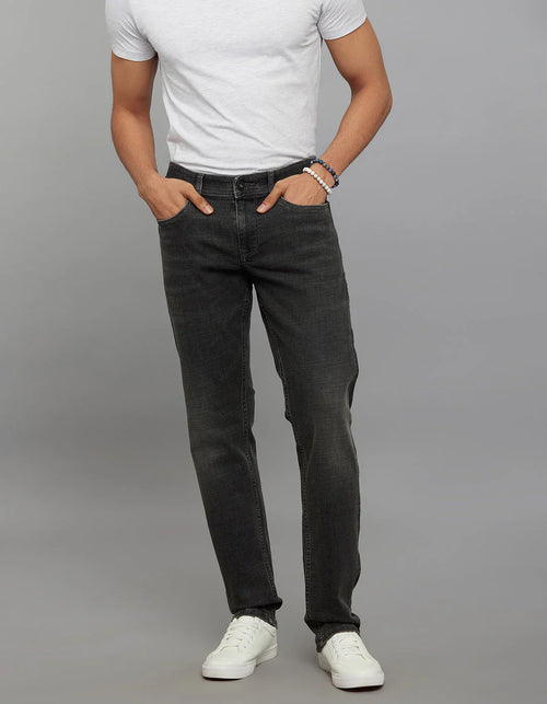 Grey 5 Pocket Mid-Rise Slim Straight Fit Classic Stretch Jeans RJ6416 | Denim pant | Shirtology Bangladesh