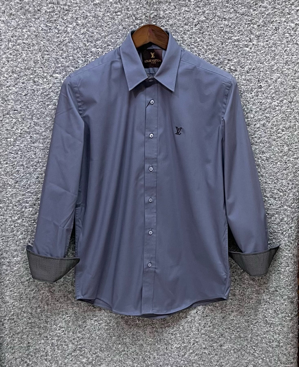 Luxury Solid Shirt LVS Ash | Shirtology Bangladesh