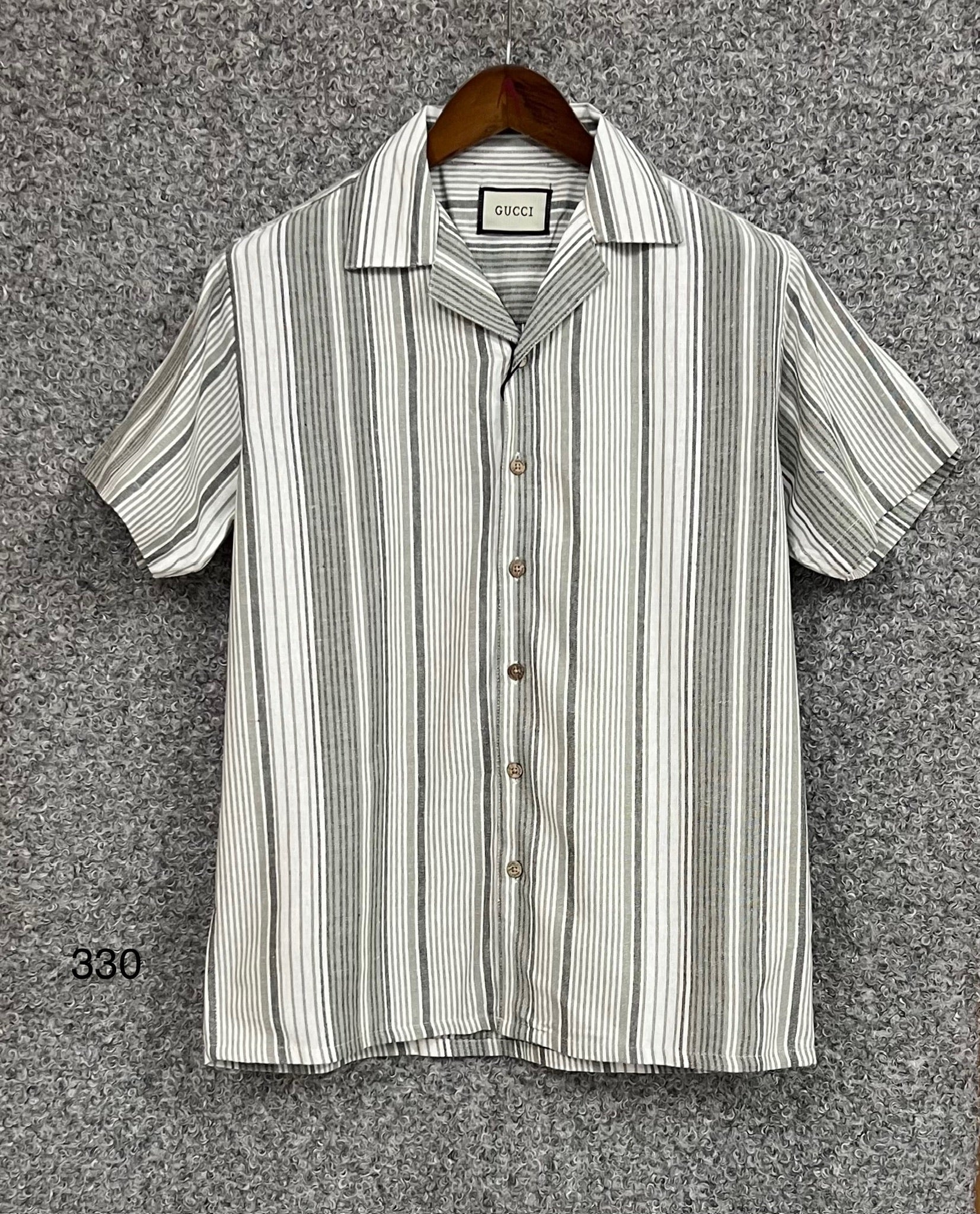 Premium Classic Cuban Collar Stripe Shirt GCST 330