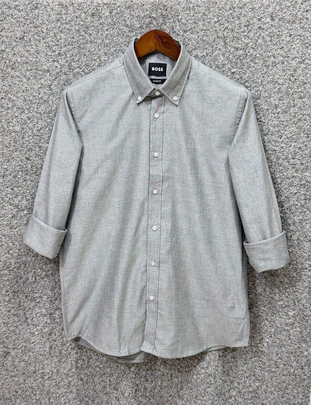 Premium Solid Oxford Cotton Shirt HBS Gray