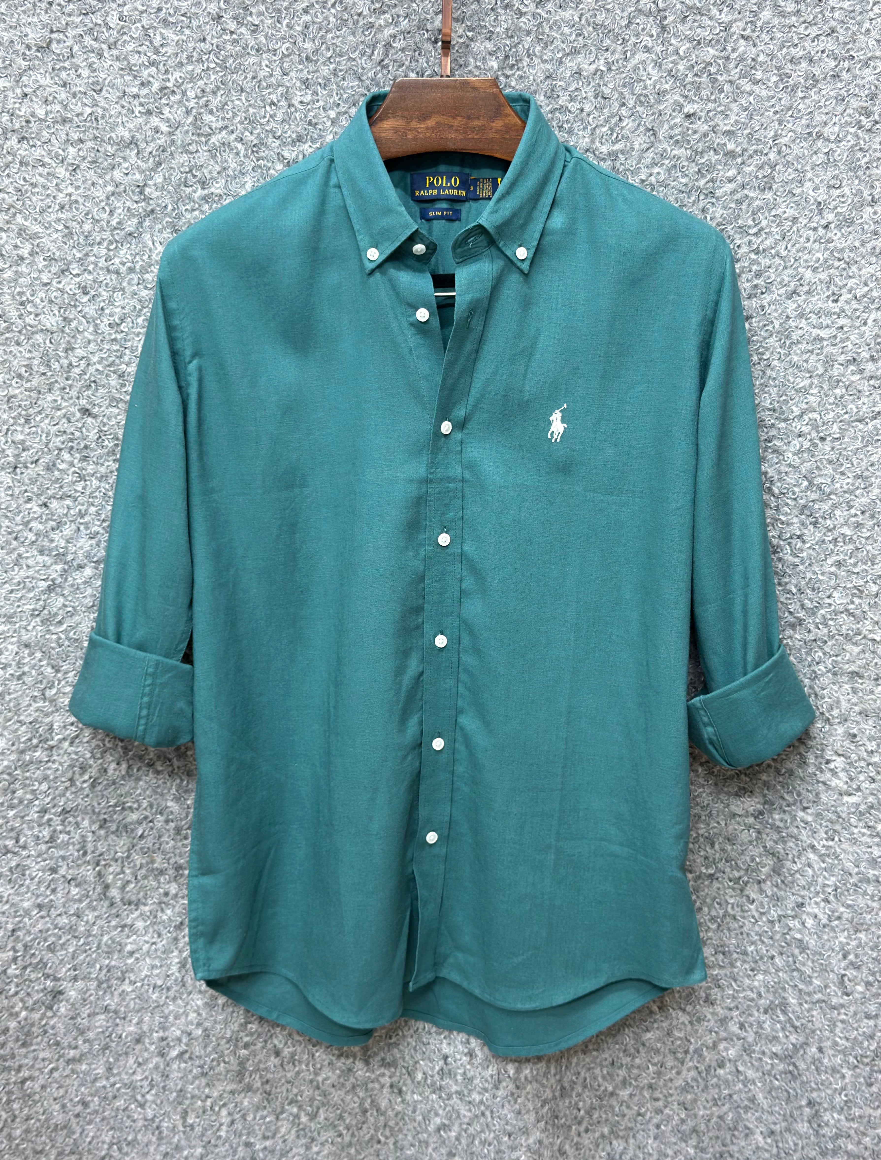 Luxury Linen Blend Solid Shirt with Cane Collar RLS 317