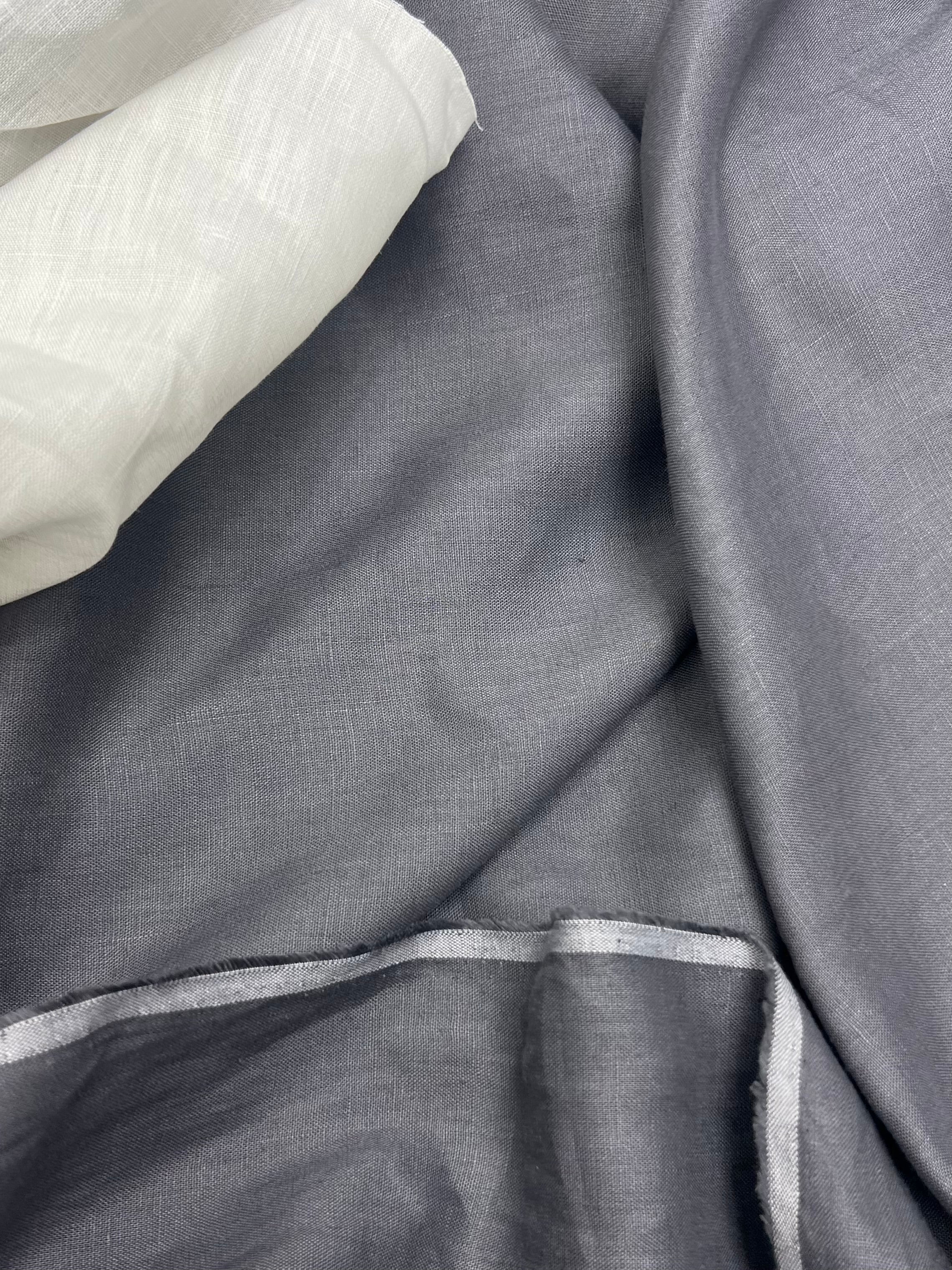Charcoal Grey Linen Fabric