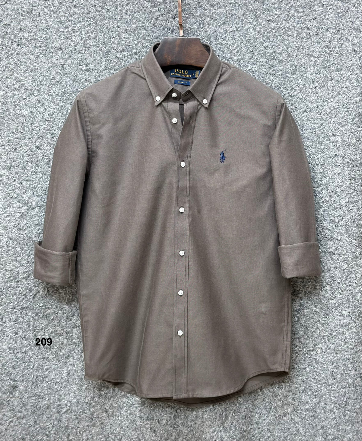 Premium Solid Logo Oxford Cotton Shirt RLS 209