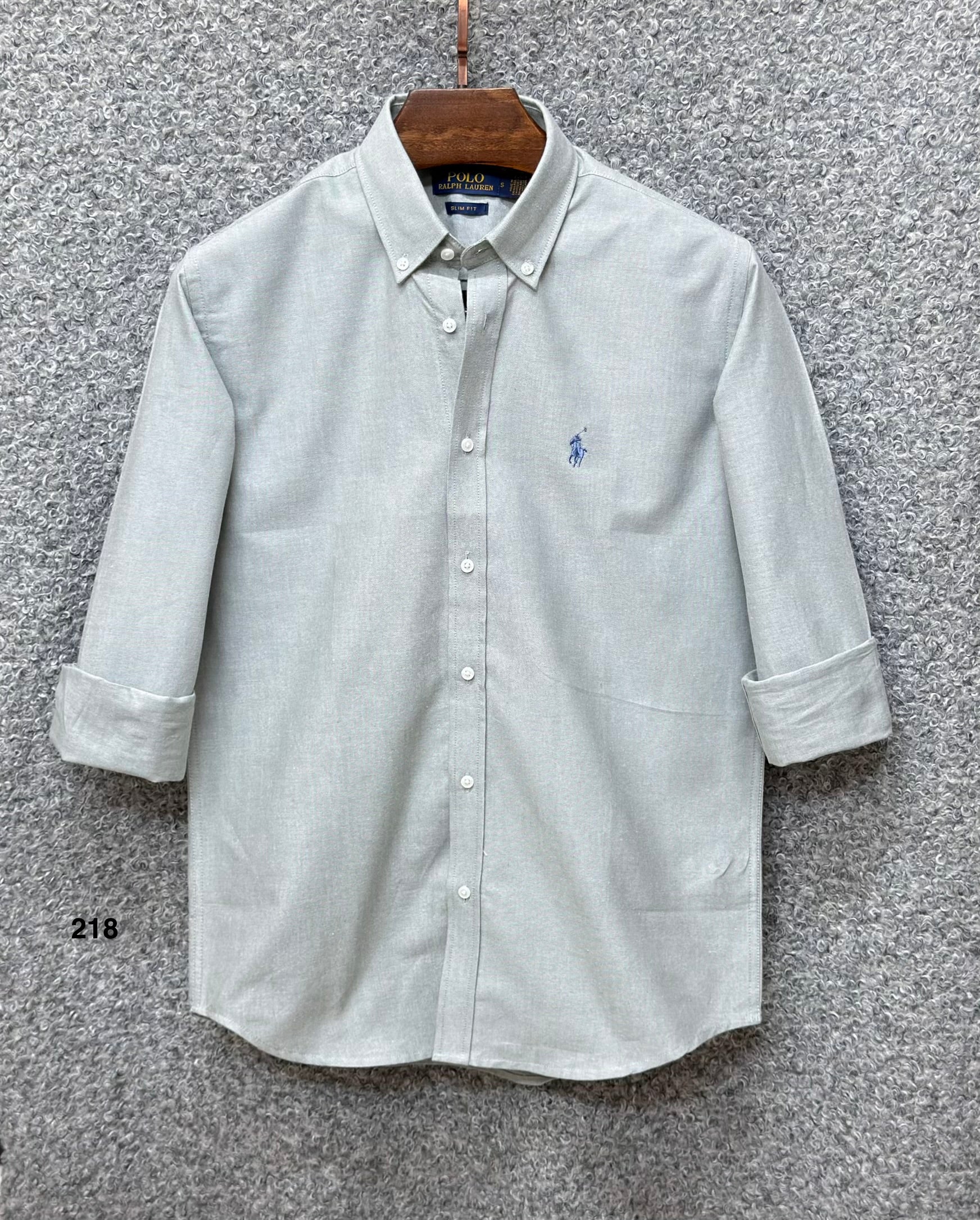 Premium Solid Logo Oxford Cotton Shirt RLS 218