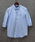 Premium Solid LOGO Oxford Cotton Shirt RLS SKY 208