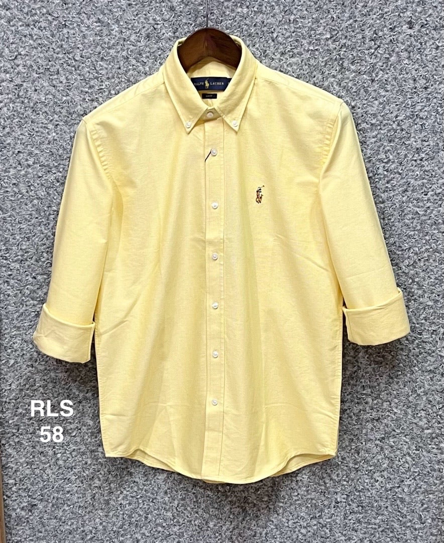 Premium Solid Oxford Cotton Shirt RLS Yellow 58 | Solid Shirt | Shirtology Bangladesh