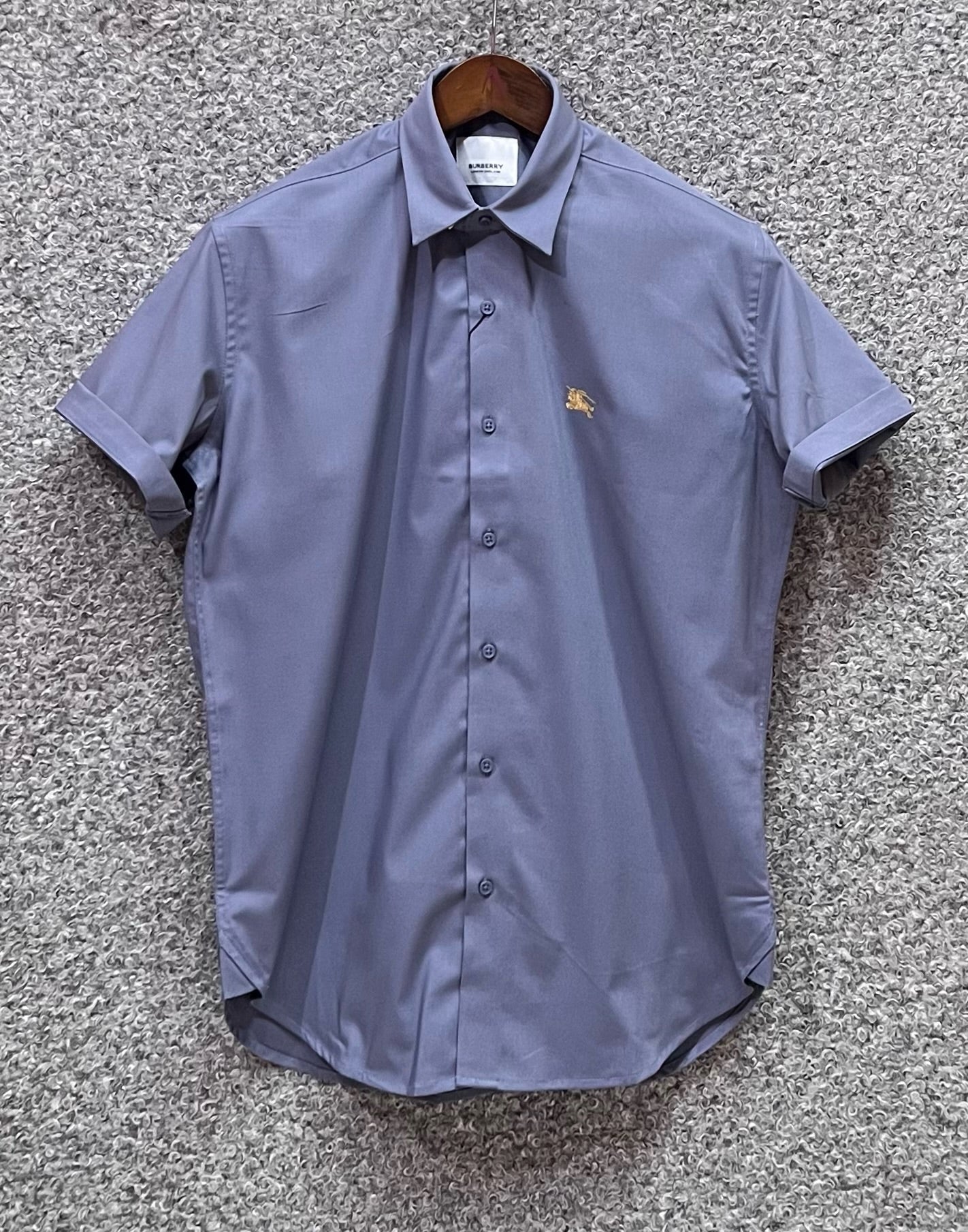 Premium Half Sleeve Solid Shirt BRSS Ash golden logo | Short Sleeve Solid Shirt | Shirtology Bangladesh