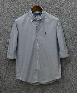 Premium Solid LOGO Oxford Cotton Shirt RLS Grey 207 | Solid Shirt | Shirtology Bangladesh