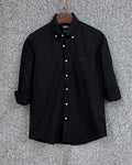 Premium Solid Oxford Cotton Shirt HBS Olive 154