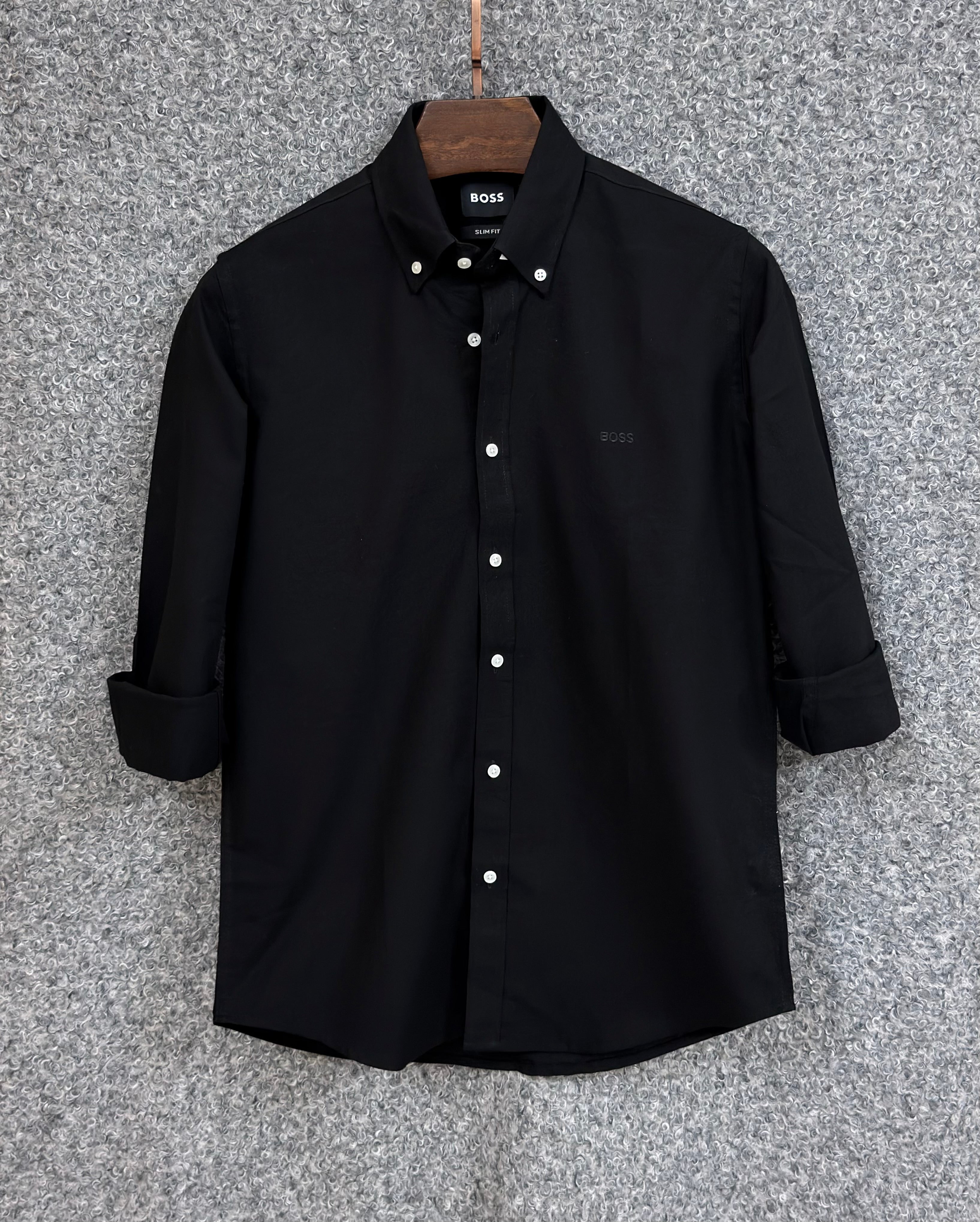 Premium Solid Oxford Cotton Shirt HBS Olive 154