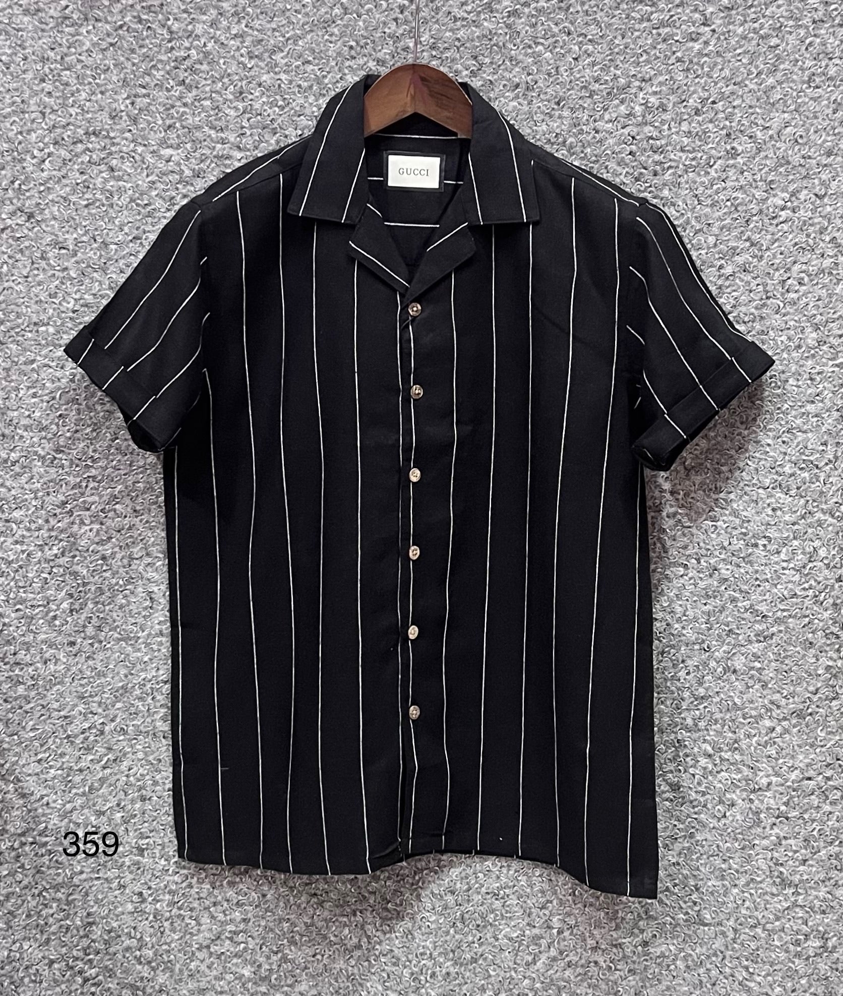 Premium Classic Cuban Collar Stripe Shirt GCST 359