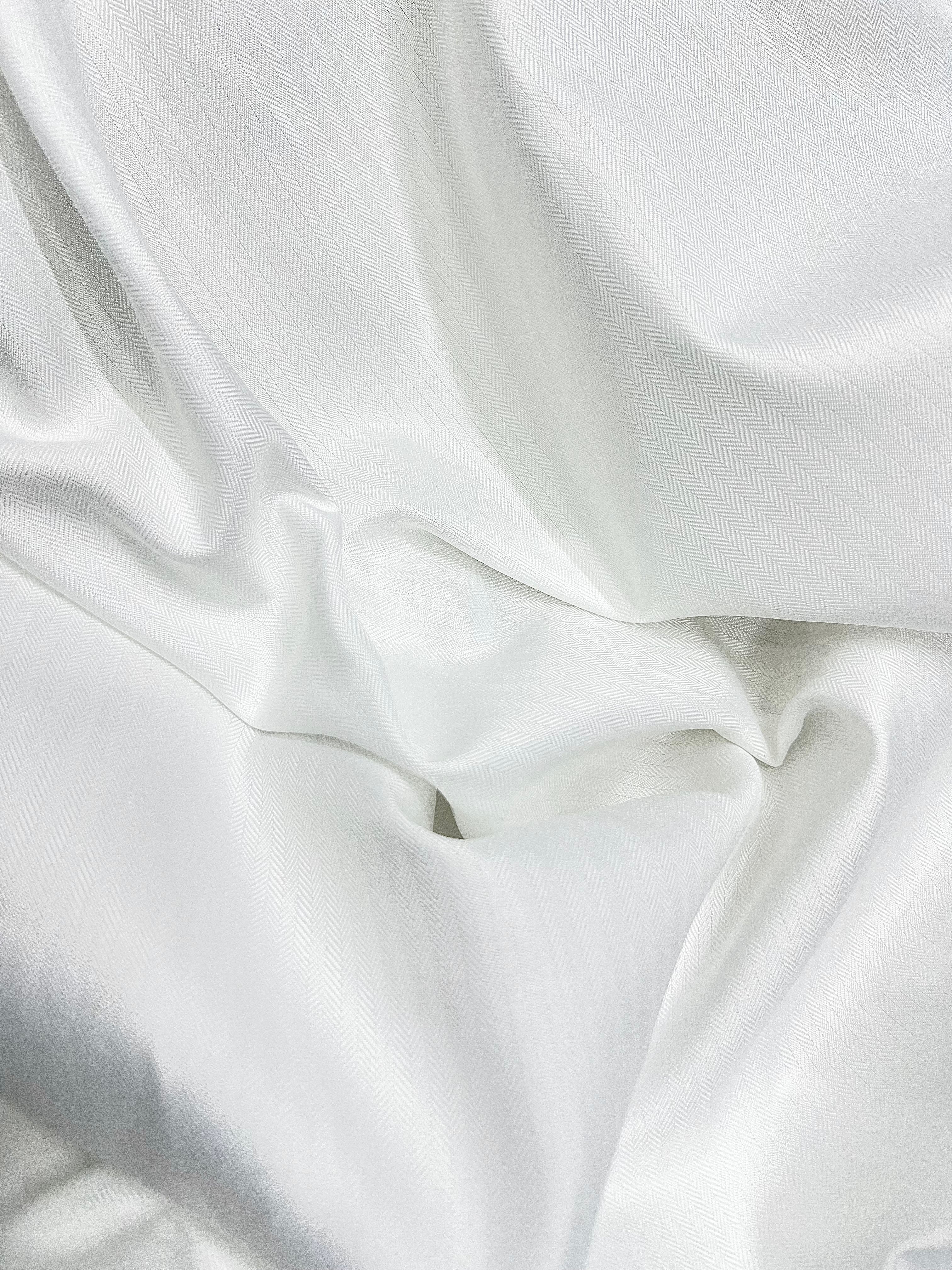 Premium  Herringbone Fabric (Pure White)