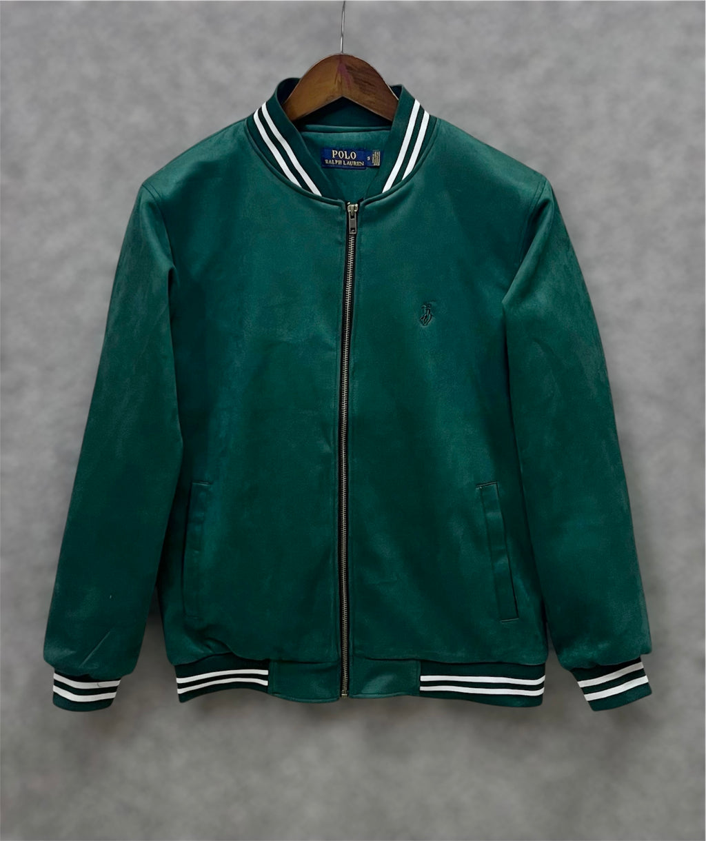 Premium Soft-Touch Suede Finish Jacket Green