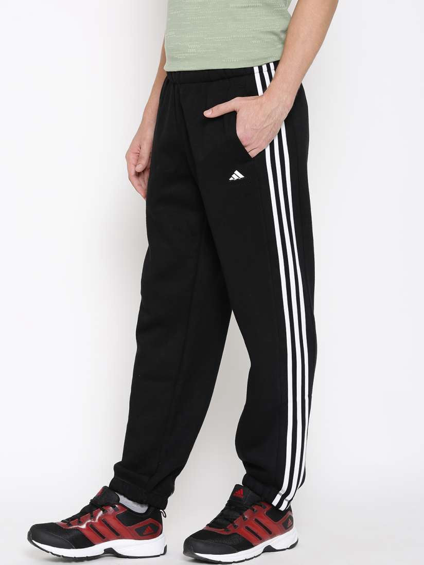 Three Stripe Full Athletic Track Pant Black White
