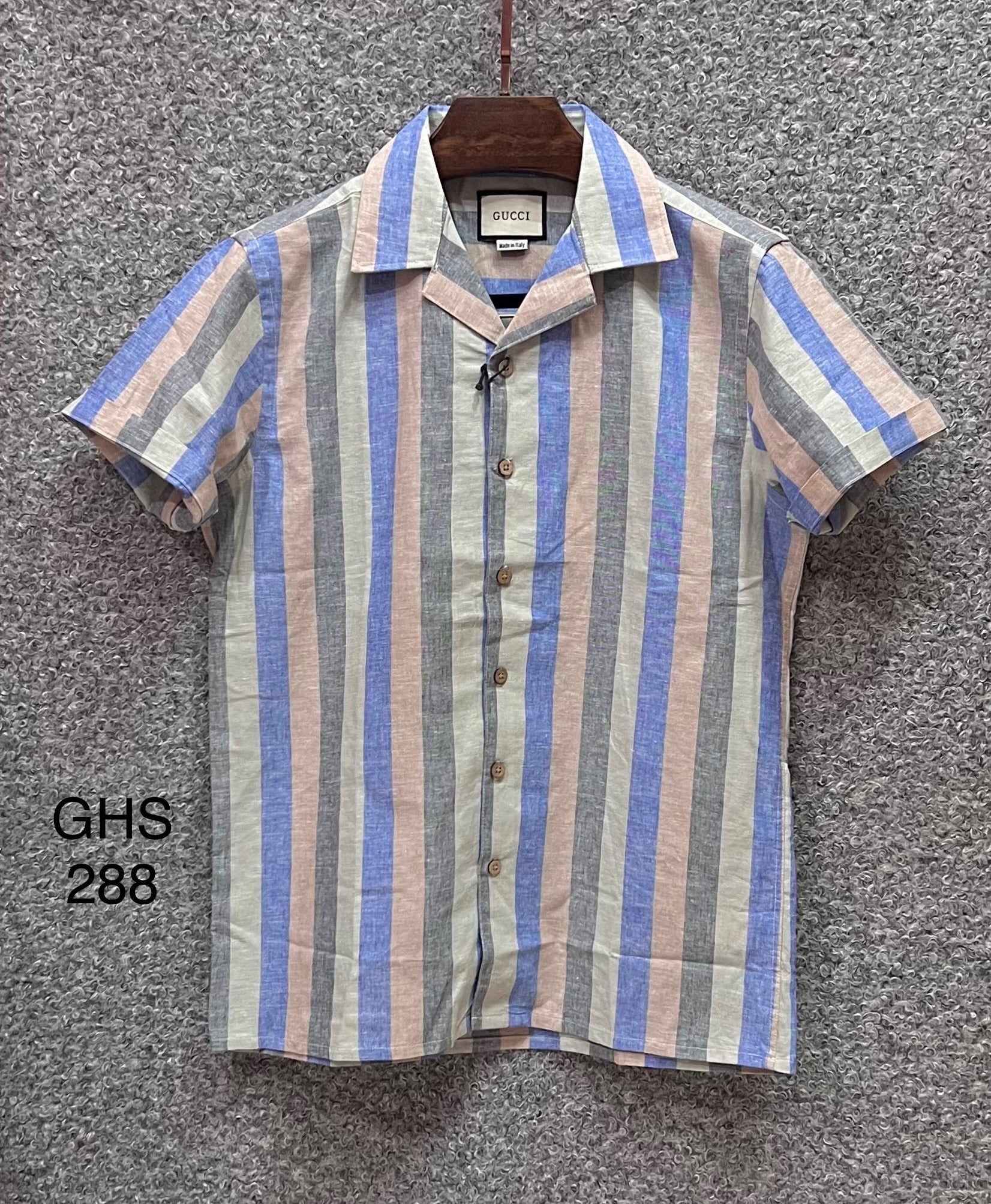 Premium Classic Cuban Collar Stripe Shirt GCST 288