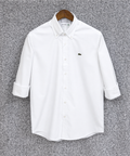 Premium Solid Oxford Cotton Shirt LKS 121 White