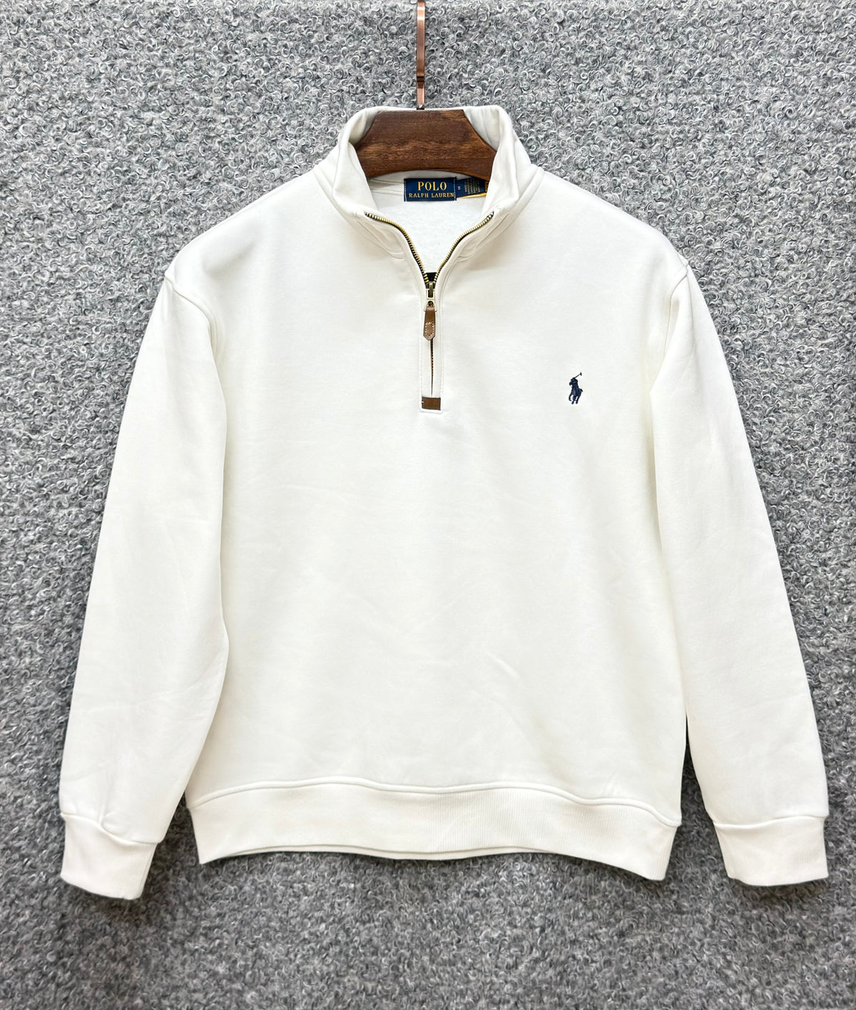 Premium Half Zip Pullover Jacket off white PLJK 05