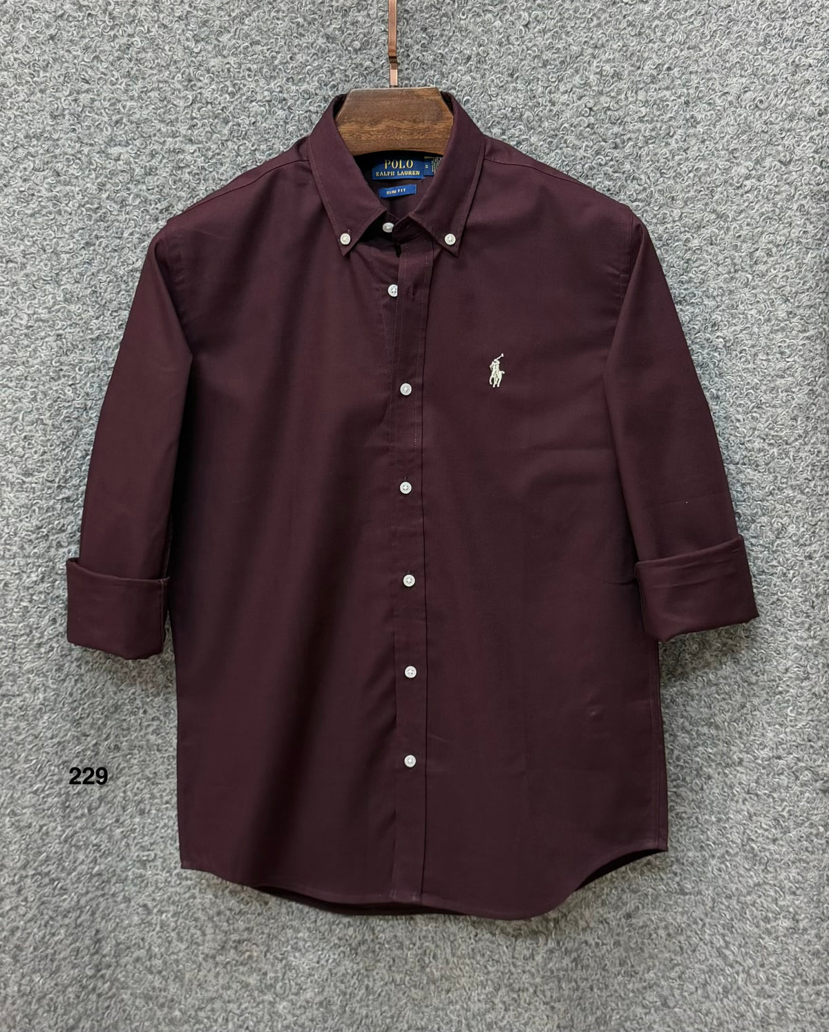Premium Solid Logo Oxford Cotton Shirt RLS 229
