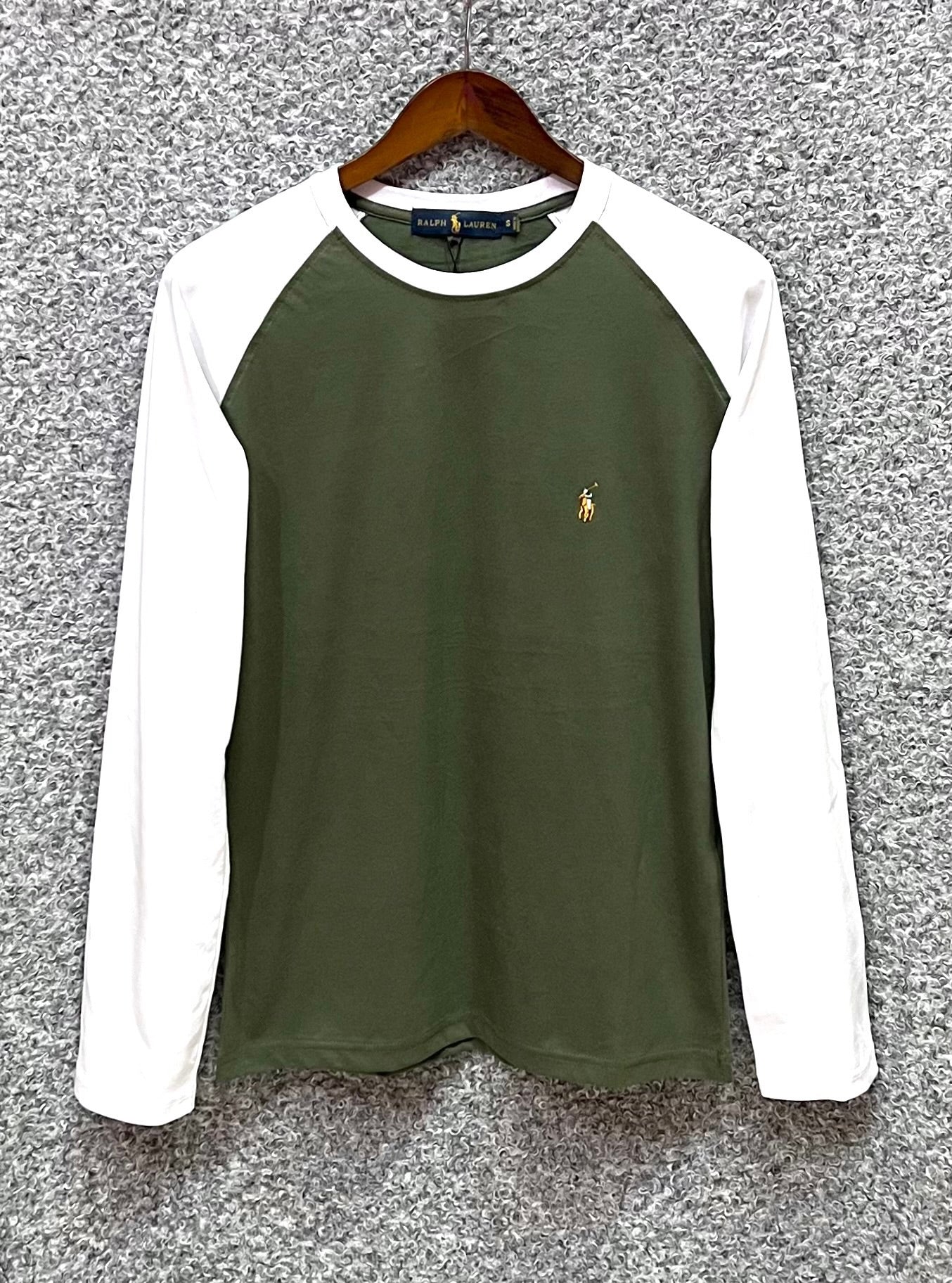 Premium Raglan Full-Sleeve T-Shirt RLRGT Olive &White