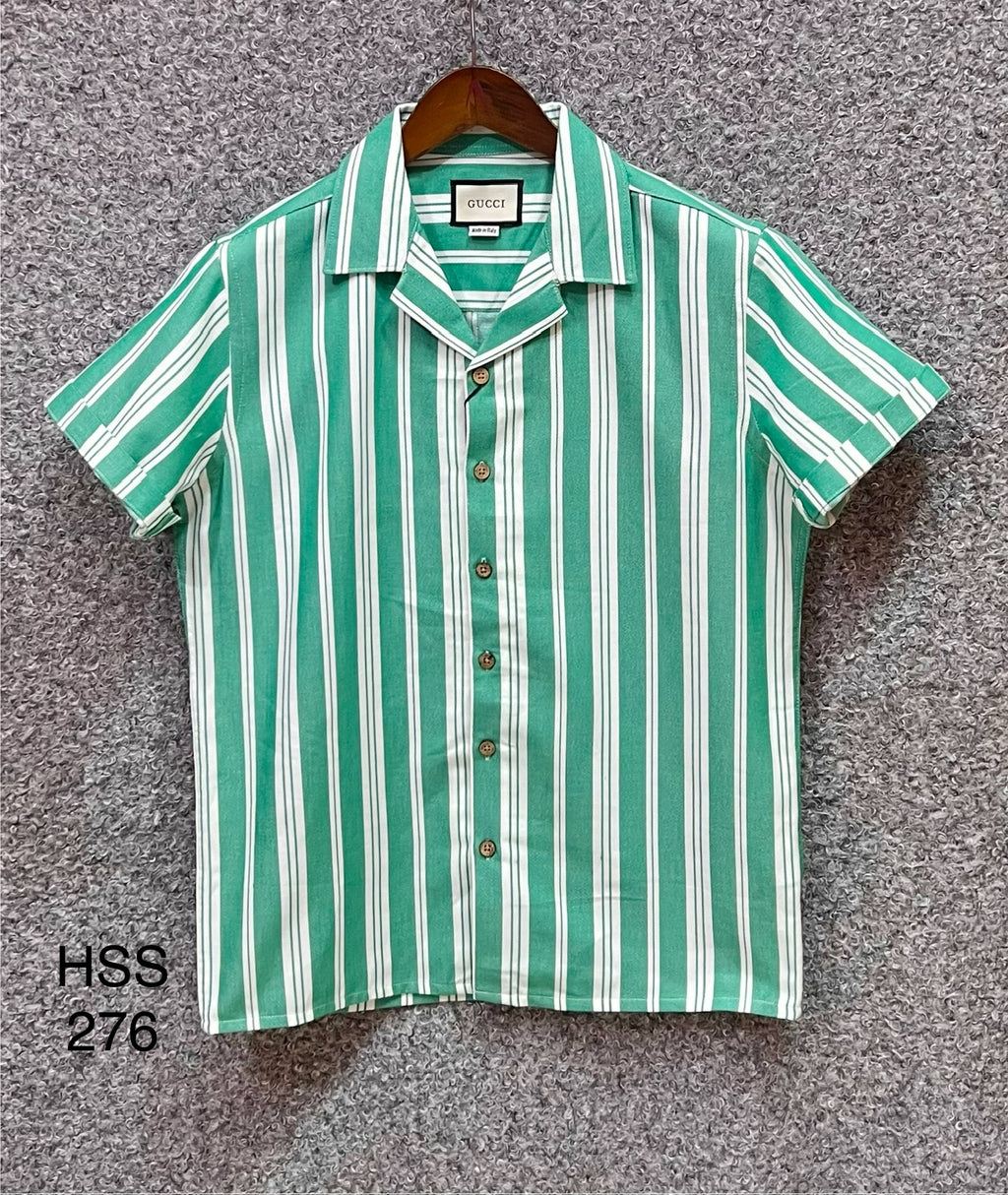 Premium Classic Cuban Collar Stripe Shirt GCST 275