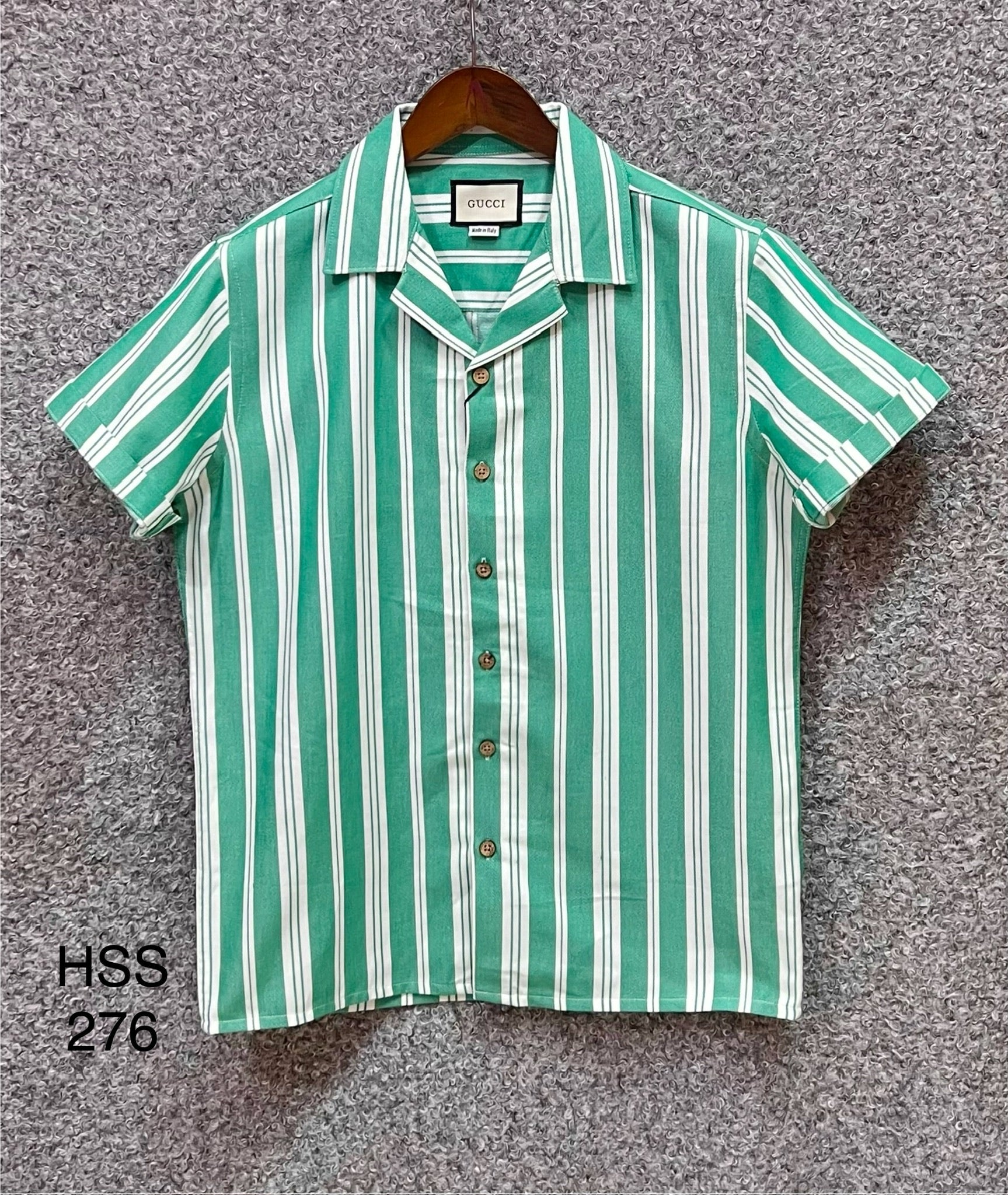 Premium Classic Cuban Collar Stripe Shirt GCST 275