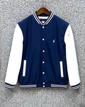 Classic Varsity Jacket with Luxury Finish Navy