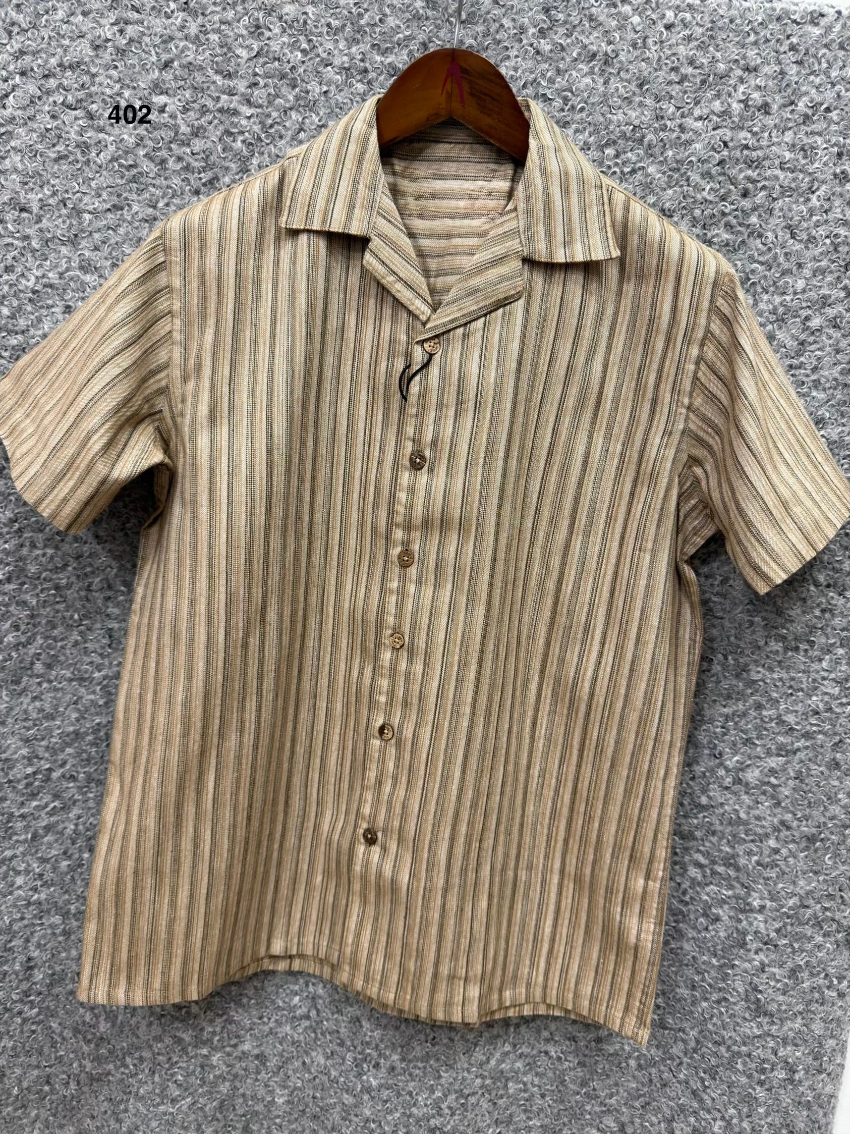 Premium Classic Cuban Collar Stripe Shirt GCST 402
