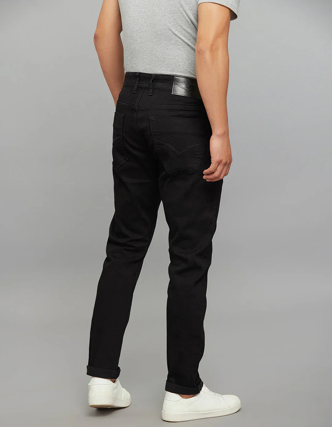 Rookies Denim Tapered Ankle-Length Stretch Jeans - Black RJ6235