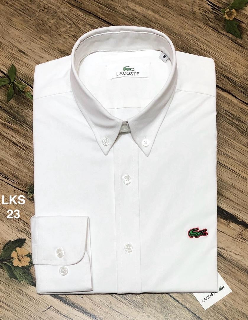 Premium Solid Streatch Cotton Shirt LKS White 23 | Solid Shirt | Shirtology Bangladesh