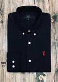 Premium Solid Stretch Cotton Shirt NXT(No Contrast) Black 01 | Solid Shirt | Shirtology Bangladesh