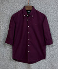 Premium Solid Oxford Cotton Shirt HBS Purpole 151