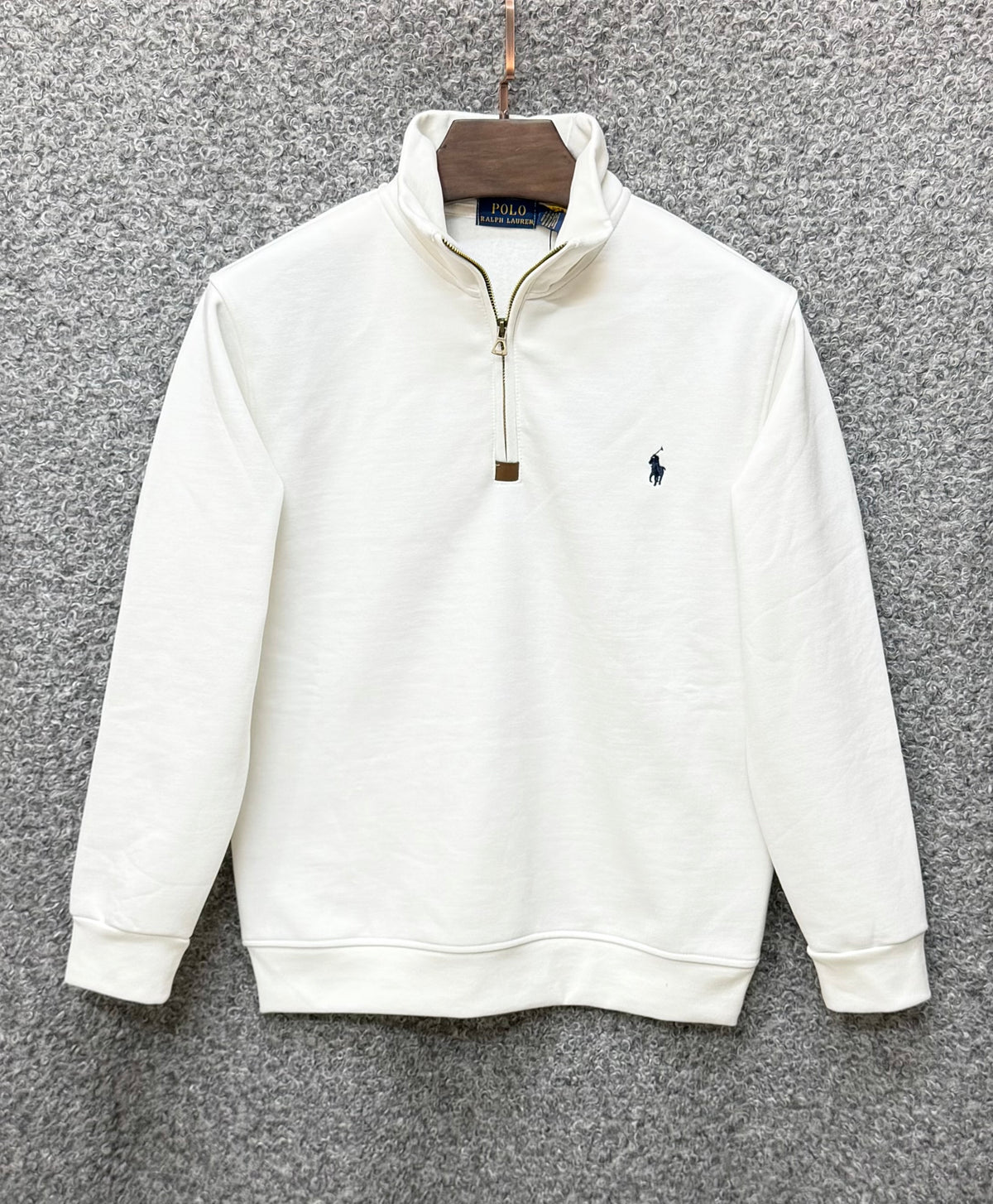 Premium Half Zip Pullover Jacket off white PLJK 05