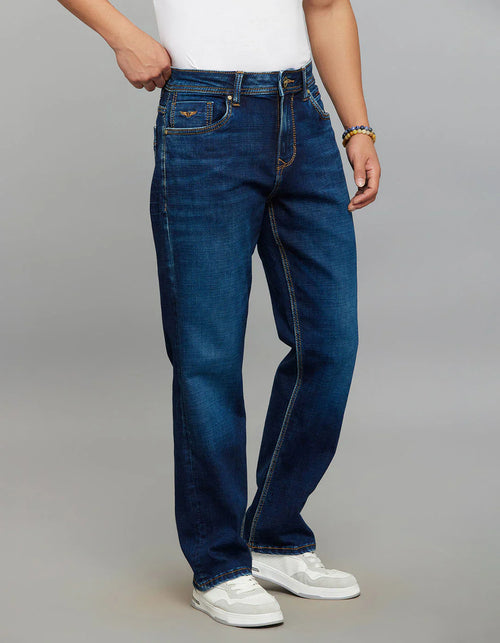 Dark Blue 5 Pocket Cropped Mid Rise, Comfort & Straight Fit Stretch Jeans RJ6337 | Denim pant | Shirtology Bangladesh